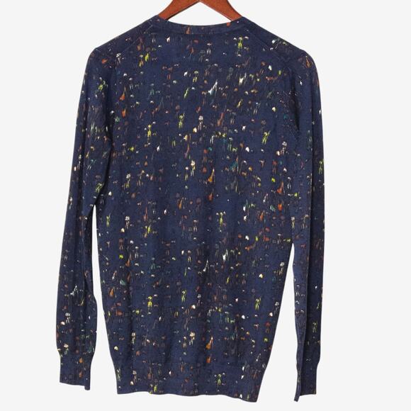 Gap Women’s Cardigan Button Front Coquette Preppy Casual Painter Knit Navy Sz L - Picture 2 of 12